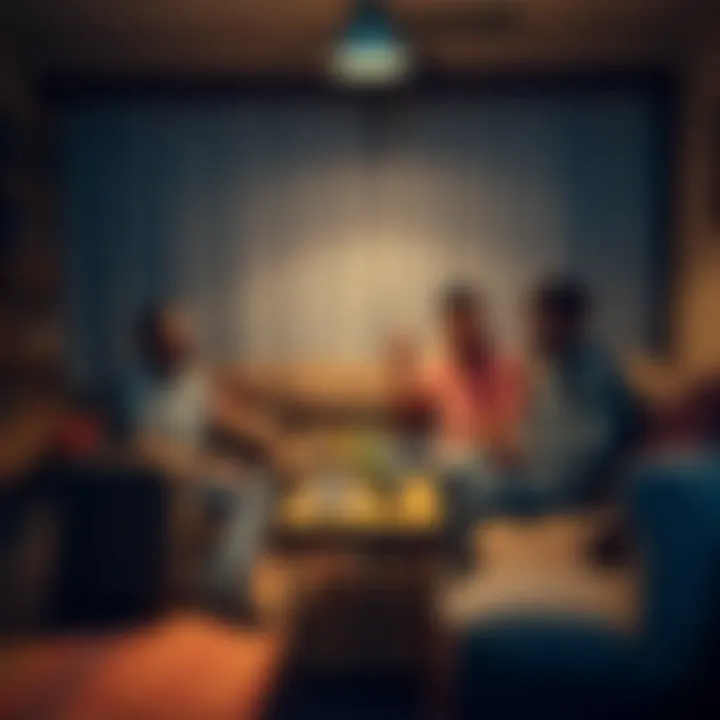 A group of men sitting together in a cozy living room, enjoying a simple meal and discussing their cryptocurrency investments.