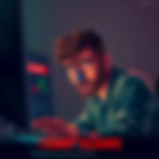 A worried individual looking at a computer screen showing a loss in funds after a Metamask swap