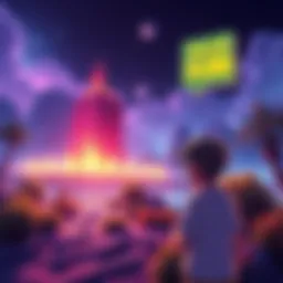 Declining Metaverse Land Value A visual representation of a large plot of land in the metaverse, showing a dramatic drop in value from $24 million to $9,000, with a sad and shocked character looking at the price tag.