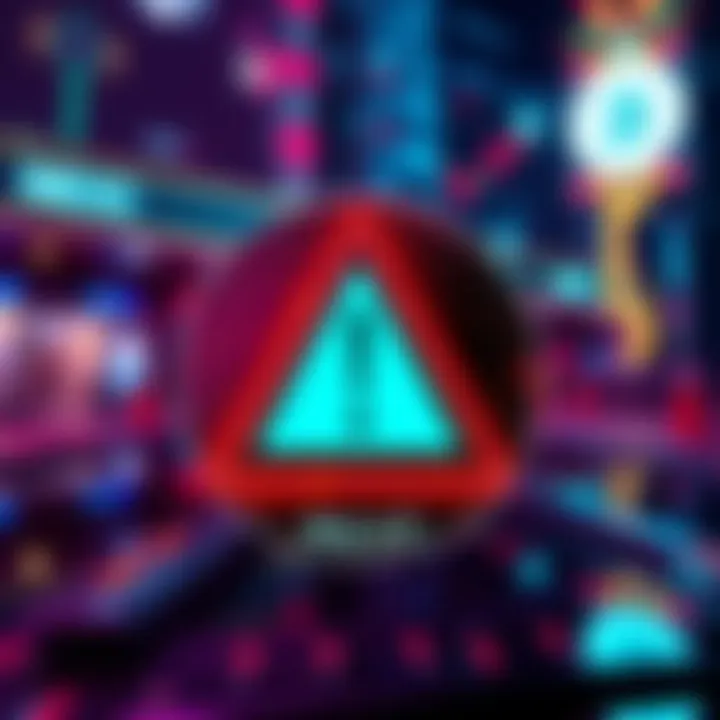 A graphic showing a cryptocurrency exchange logo with a warning symbol, representing MEXC's financial troubles and liquidation risk.