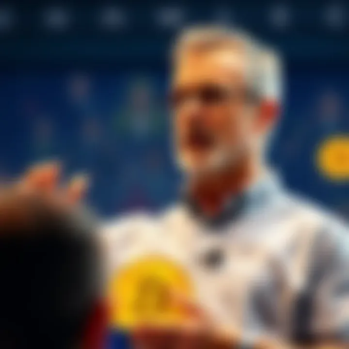 Michael Saylor passionately addressing an audience about Bitcoin at a conference