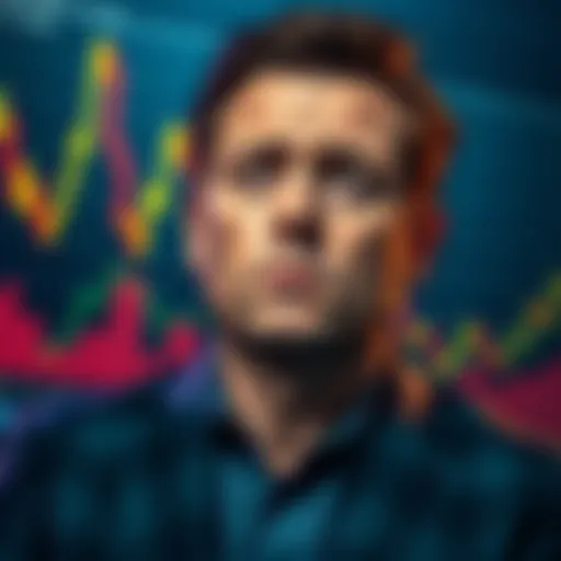 Michael Saylor is shown considering Bitcoin's future after selling BTC, with a worried expression and charts of crypto values in the background.