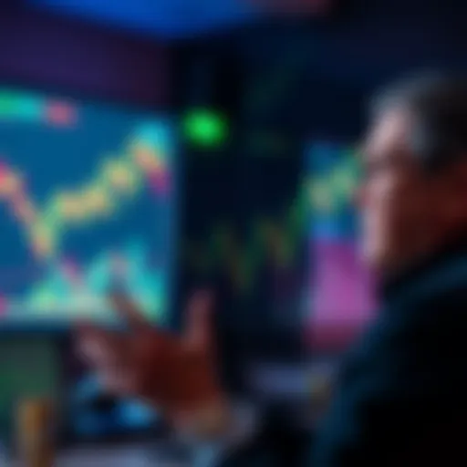 Michael Saylor speaking during an earnings call, discussing selling Bitcoin for dividends, with charts showing market trends in the background.