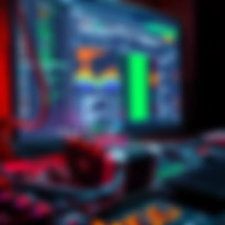 A close-up of a Microminer device like the Nerd Axe connected to a computer, with mining software displayed on the screen.