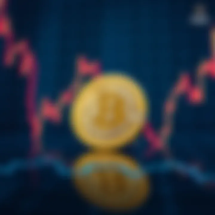 MicroStrategy Bitcoin Sale Consideration A graphic showing a Bitcoin symbol alongside a declining stock chart, representing MicroStrategy's financial pressure and potential BTC sale