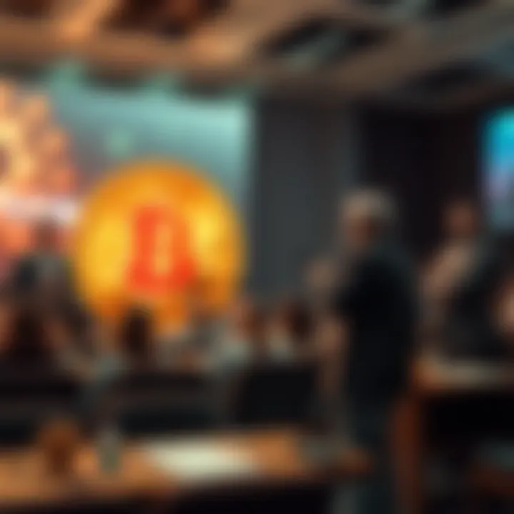 MicroStrategy CEO discusses Bitcoin's role in the economy during a presentation.