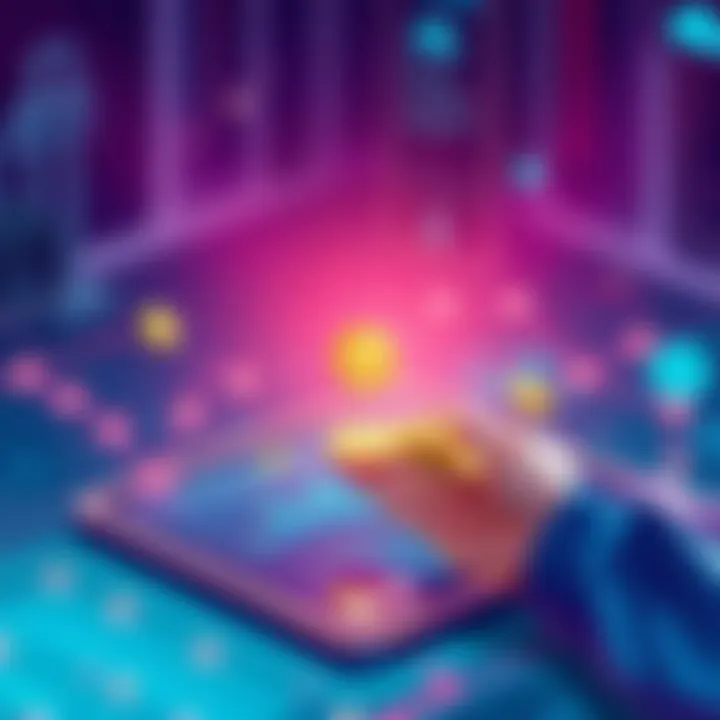 Illustration showing a person transferring tokens on a digital platform, representing the migration to ZilPay version 2.0