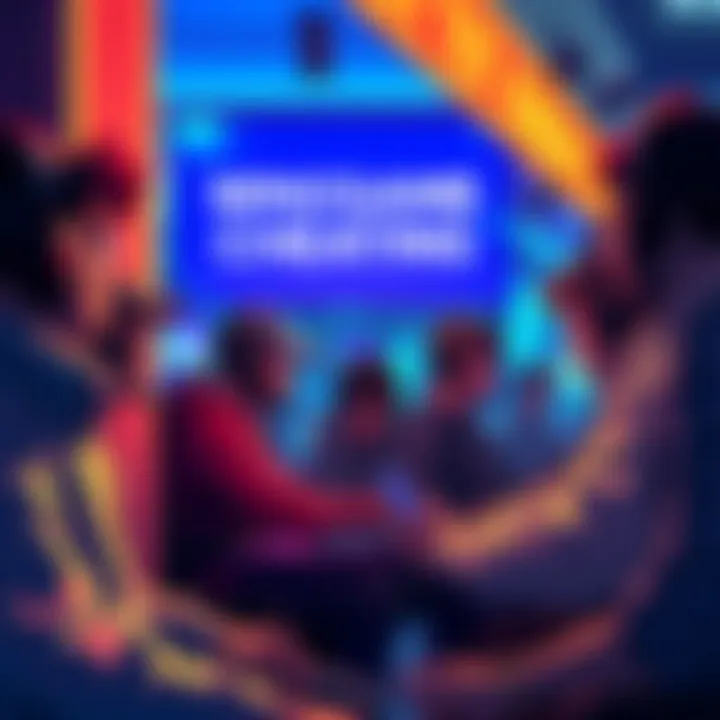 A group of players discussing the latest news on cheaters in minigames at a gaming hub.