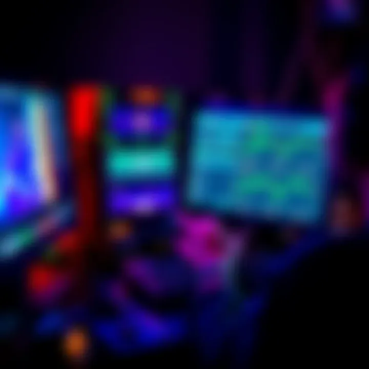 A person using a computer to mine Aleo cryptocurrency with graphics on screen showing wallet options and selling platforms.