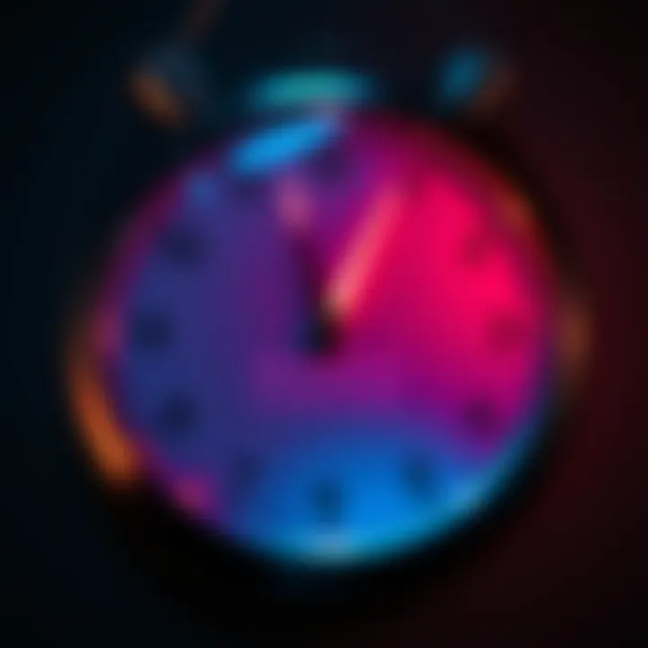 A clock showing different time intervals related to mining sessions, emphasizing session duration.