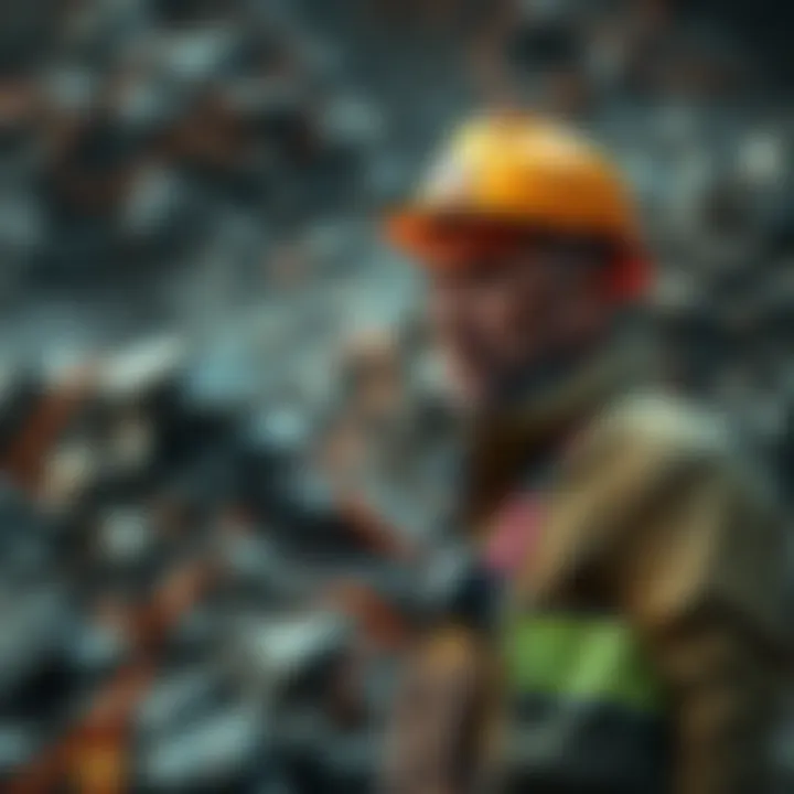 A miner looks disappointed while sitting on a pile of unprocessed ore, reflecting on lost investments after years of hard work.