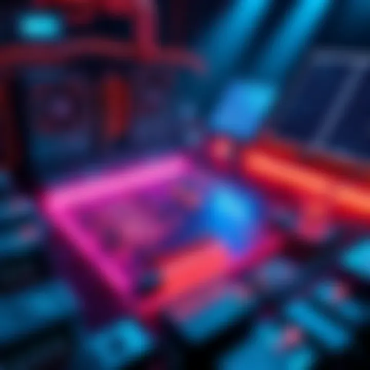 A visual representation of a mining pool with multiple miners and a solar panel setup, showcasing collaboration and energy efficiency in cryptocurrency mining.