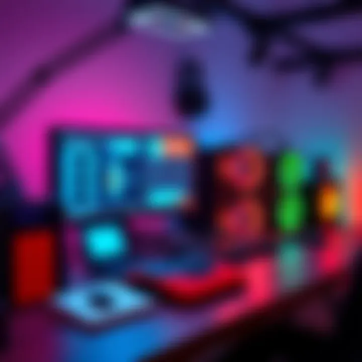 Mining Setup with Budget A computer setup for cryptocurrency mining, showing hardware and budget tools on a desk.