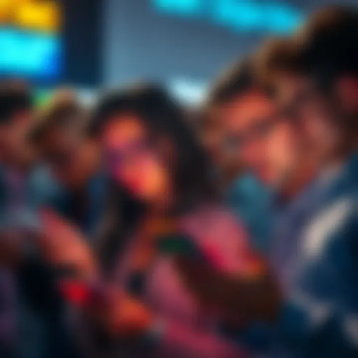 Concerns Over Missing PI KYC Rewards A group of people looking worried while checking their devices for missing PI KYC validation rewards.