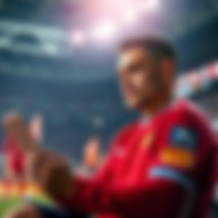 A soccer player analyzing their team lineup while considering captain choices for a fantasy soccer league.