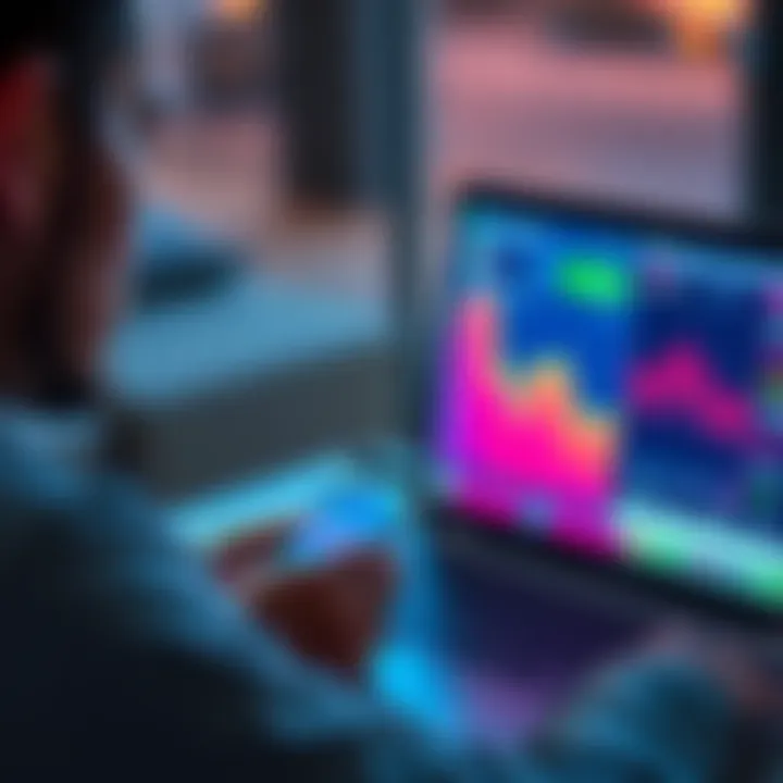 Mobile and laptop comparison for earnings A person looks at their mobile device and laptop, noticing a big difference in earnings displayed on both screens.