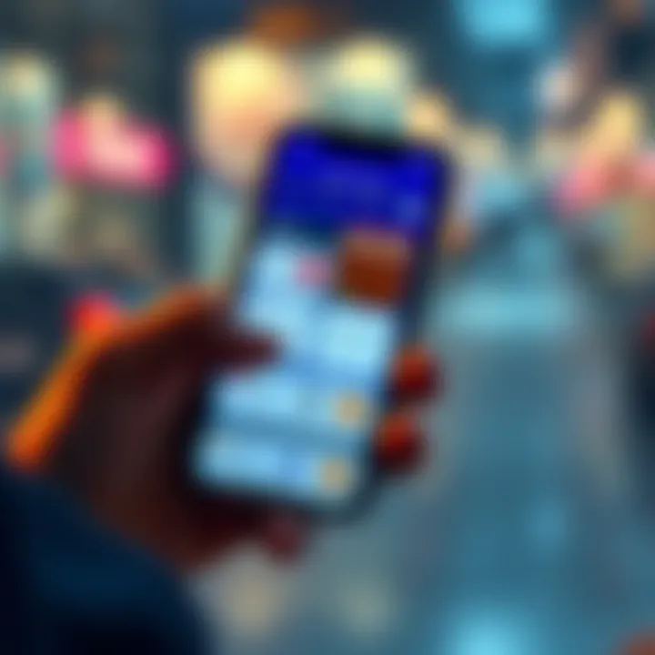 A person holding a smartphone displaying various cryptocurrency wallets, analyzing different options for SOL, NEAR, ALGO, BTC, and ETH.