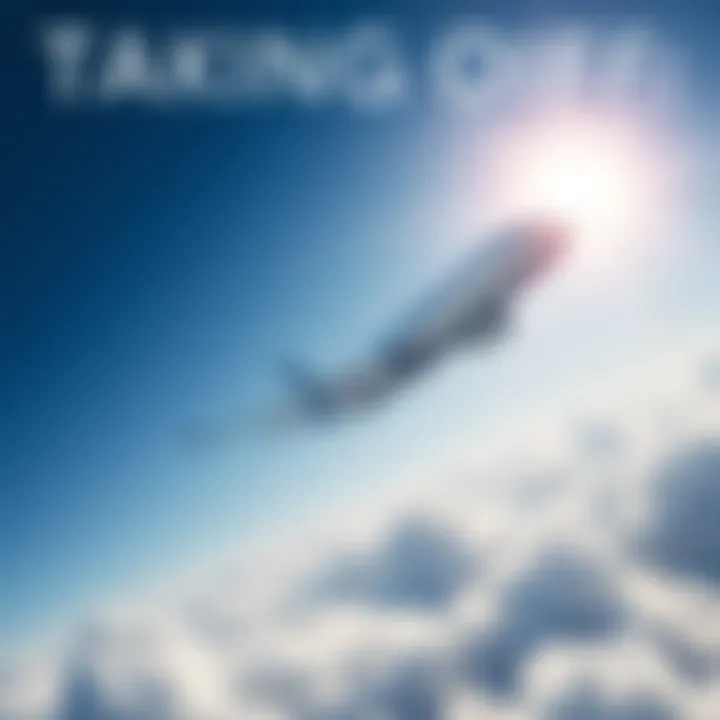 A sleek airplane soaring through a clear blue sky, showcasing the advancements in aviation technology.