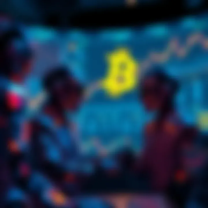 A group of AI agents analyzing Bitcoin trends and betting markets on digital screens
