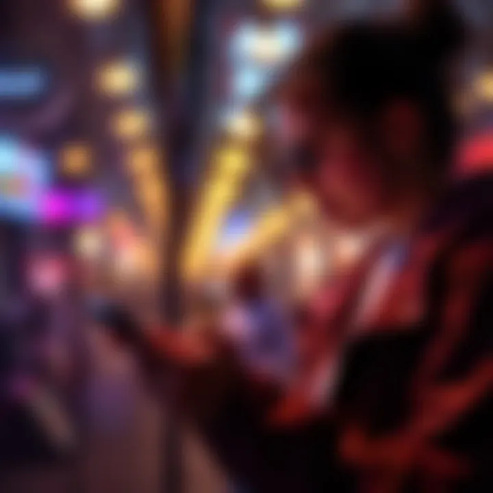 A person checking their mobile banking app for early wage payments on a Friday evening