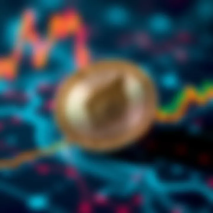 A close-up view of a Monero coin symbol on a digital background representing cryptocurrency and finance.