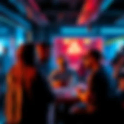 A group of people discussing Monero and privacy technology at a casual meet-up