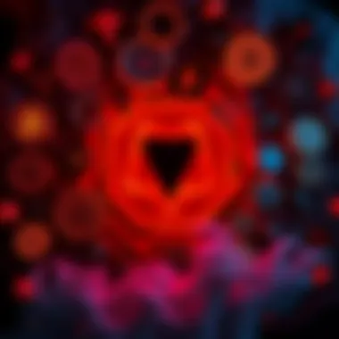 Monero Logo with Dark Web Elements A representation of the Monero logo surrounded by dark web symbols and icons, illustrating its dominance in underground currency transactions