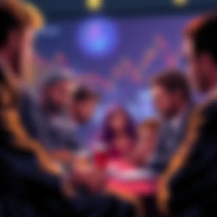 People discussing Monero's upcoming hard fork changes with concerned expressions and charts in the background.