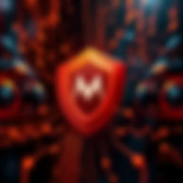 Graphic showing Monero logo with a shield symbol to represent privacy