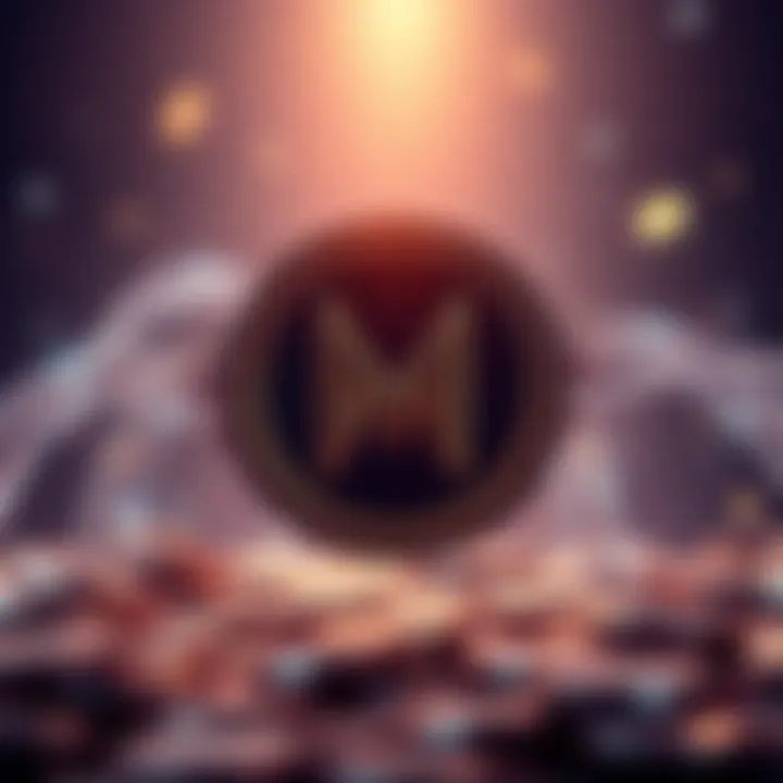 Monero Tail Emission Concept Graphic showing Monero logo with coins flowing in multiple directions, symbolizing tail emission and miner security considerations.