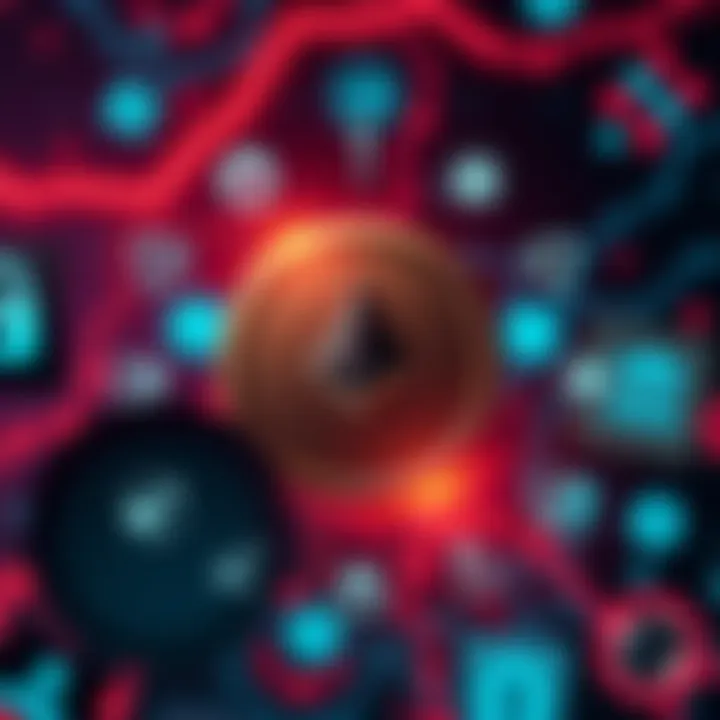 A Monero logo surrounded by icons representing safe transactions and privacy, showcasing its appeal for secure digital currency use.