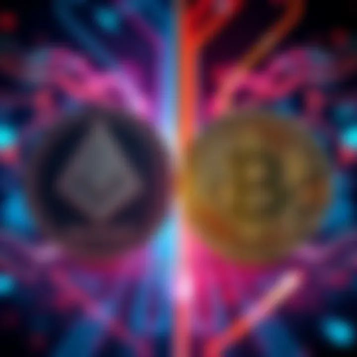 A side-by-side comparison of Monero's privacy features and Bitcoin's transparent ledger, highlighting their differences in cryptocurrency design.