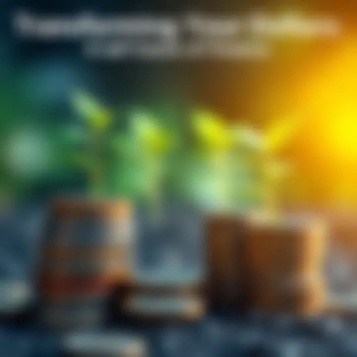 A stack of coins alongside a growing plant symbolizing financial growth and modern investment strategies