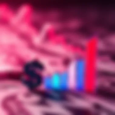 A graphic showing a dollar sign next to an upward trend graph representing HBAR's potential profitability despite low fees.
