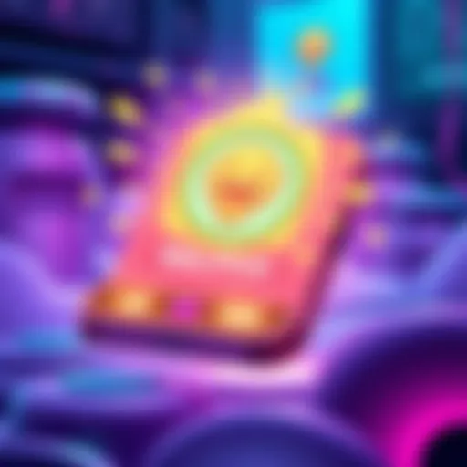 An illustration of the Moneyglitch Fun token launchpad on a digital device, showcasing user-friendly features and $GLITCH token.