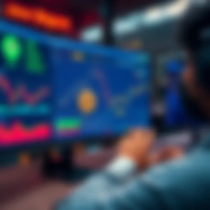 Monitoring Bitcoin Cash Node A person checking the performance of a Bitcoin Cash node on a computer screen, with charts and data displayed