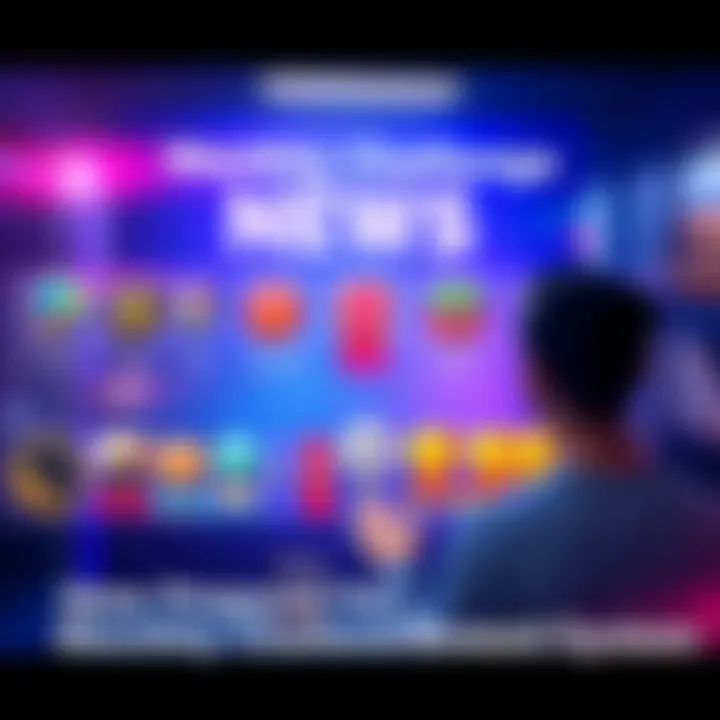 Monthly Challenge Reward Selection A graphic showing a person choosing rewards from various badges and LPUs after completing a monthly challenge.