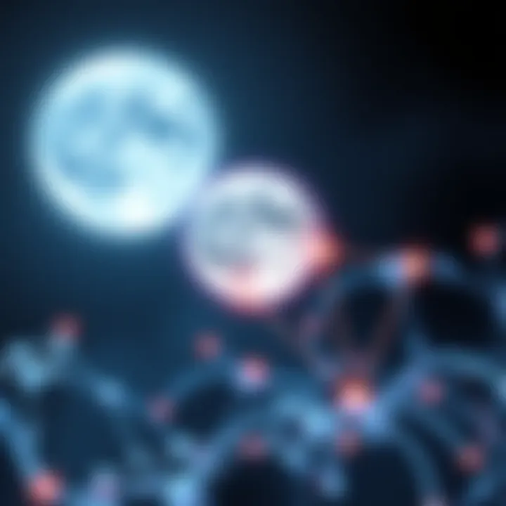 Illustration showing a glowing moon with network connections representing the Moon Node concept