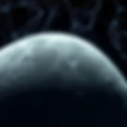 A close-up view of the Moon's craters and surface features under a starry sky, showcasing its natural beauty and significance.