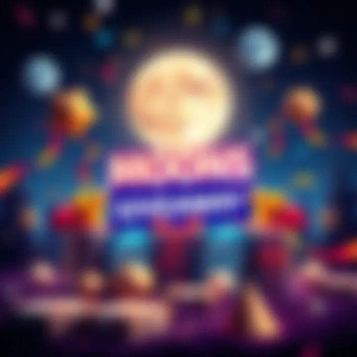 Graphic showing a referral giveaway for Moons and Kraken, featuring cash rewards and celebration elements.