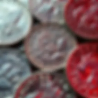 A close-up view of multiple Morgan silver dollars, showcasing their shiny surfaces and details to check for grading authenticity.