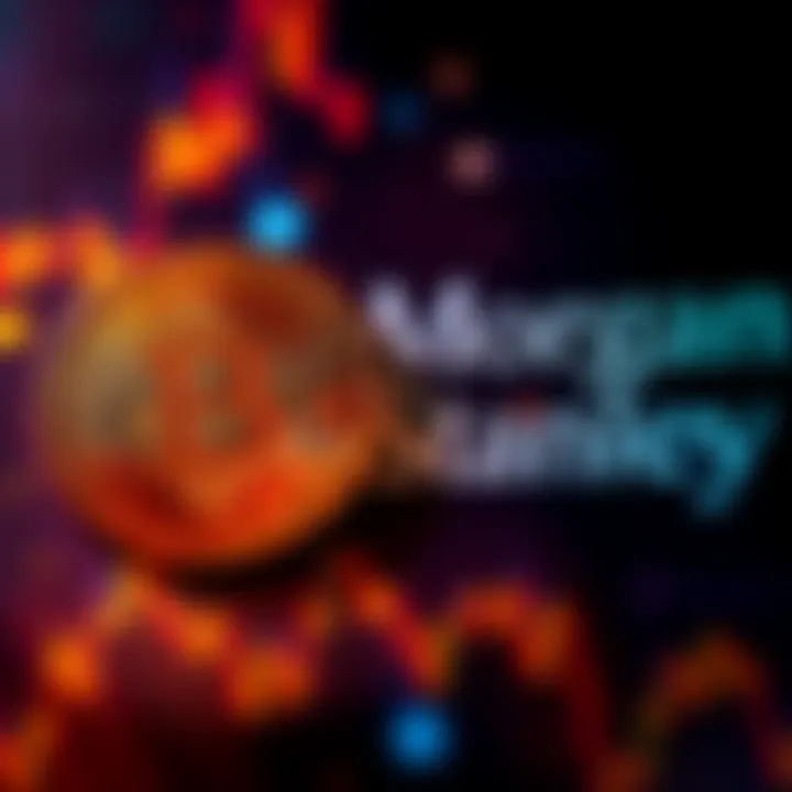 A graphic showing a Bitcoin symbol next to the Morgan Stanley logo, highlighting the company's focus on cryptocurrency investments.