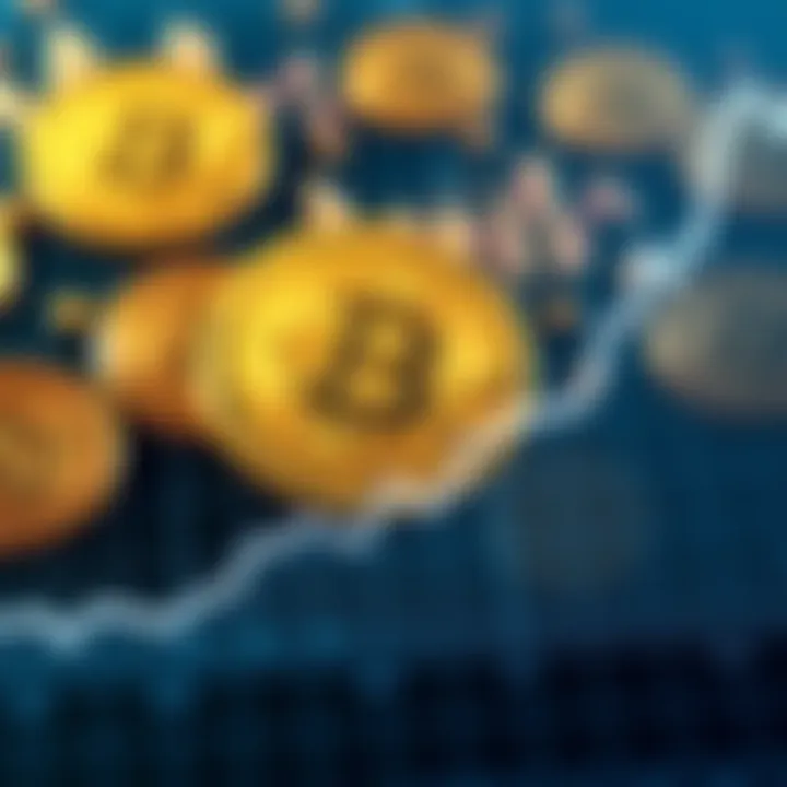 A graph showing Morgan Stanley's Bitcoin ETF position growth with Bitcoin symbols in the background
