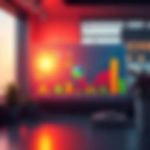 A colorful hopium chart displaying various trends and optimistic indicators in a vibrant morning setting.