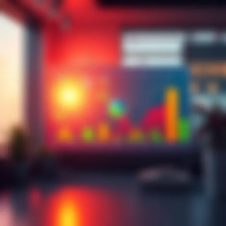 A colorful hopium chart displaying various trends and optimistic indicators in a vibrant morning setting.