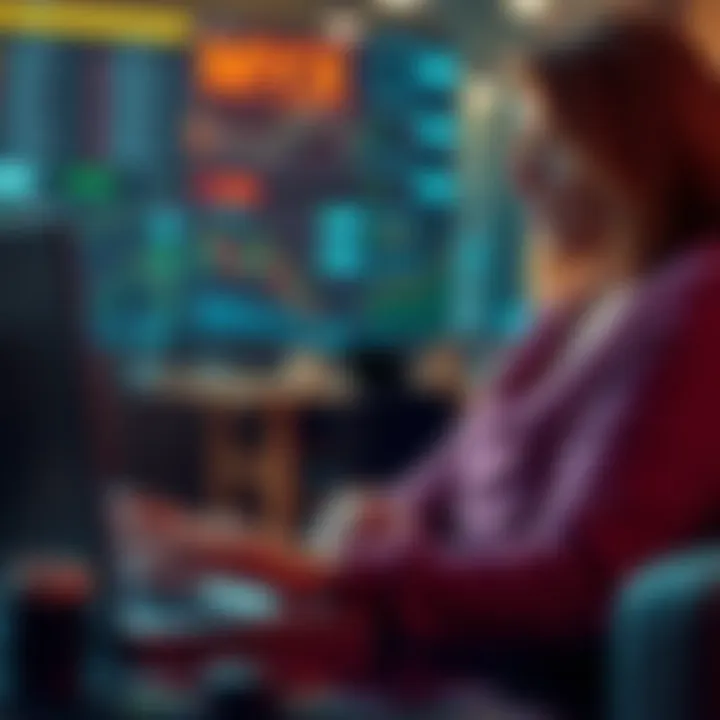 Mother considering her MYX investment A 44-year-old mother looking at cryptocurrency charts on her laptop, contemplating whether to sell or hold her MYX shares.