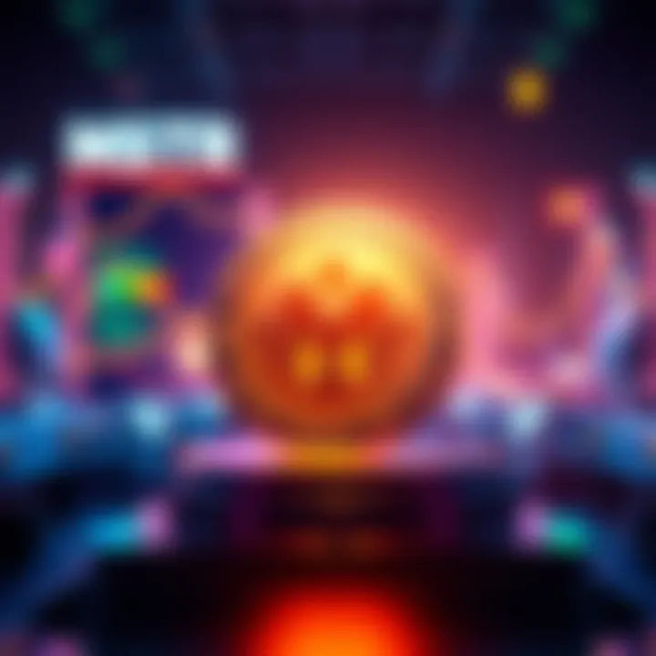 A graphic showing a new cryptocurrency token with MSTR branding and symbols of digital currency, suggesting a launch event