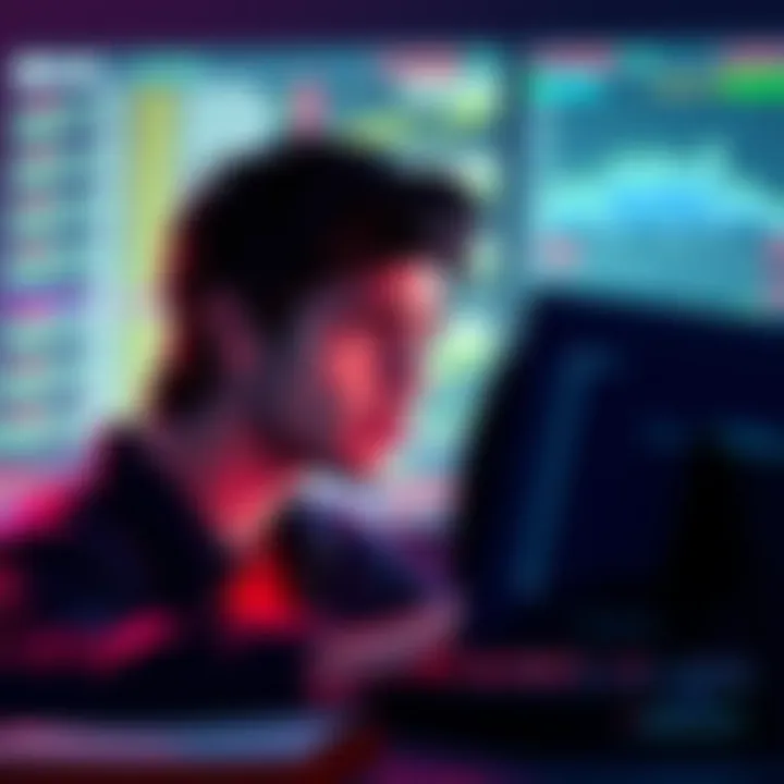 A worried person looking at a computer screen with MtGox fund transfer notifications, expressing anxiety about incomplete balances.