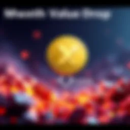 A graphic showing the Mweth token's original value of $5,000 and its current value of 59 USDC, with a downward arrow indicating the drop.