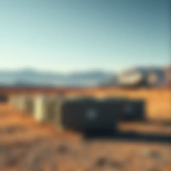 Several unidentified parcels placed on desert ground near Area 51 with a backdrop of mountains and clear sky